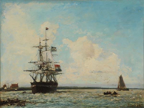 Marine. The Grand Canal of Dordrecht, 1866 | Jongkind | Painting Reproduction
