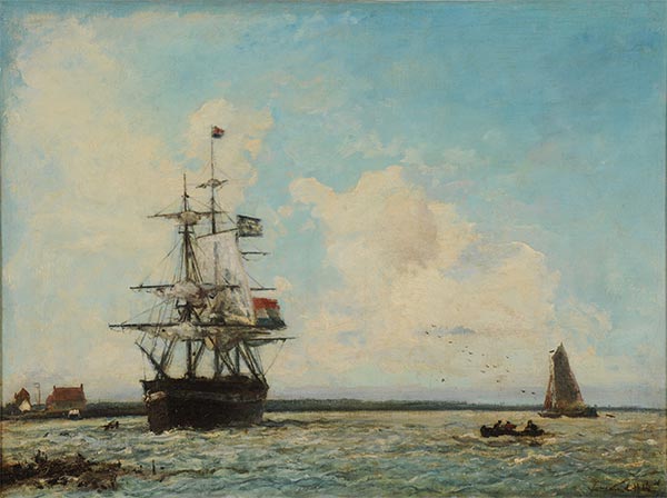 Marine. The Grand Canal of Dordrecht, 1866 by Jongkind | Painting Reproduction