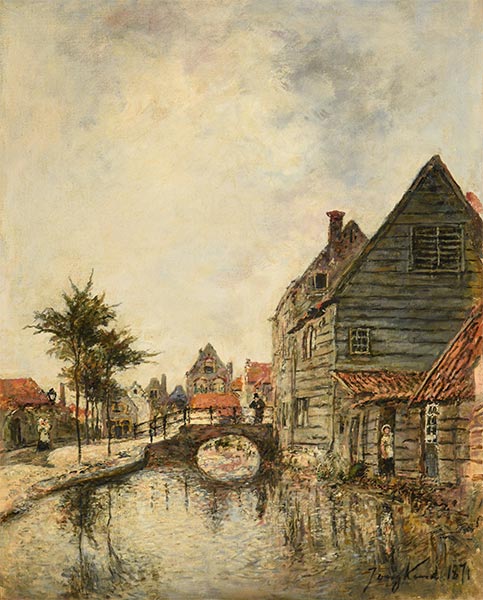 Inner Canal of the City of Dordrecht, 1871 | Jongkind | Painting Reproduction
