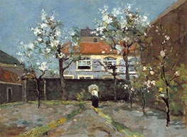 Back Garden at the Kazernestraat, The Hague, c.1890 by Johan Hendrik Weissenbruch | Painting Reproduction
