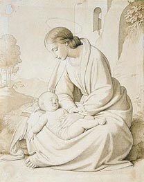 The Madonna and Child in a Landscape, undated von Overbeck | Gemälde-Reproduktion