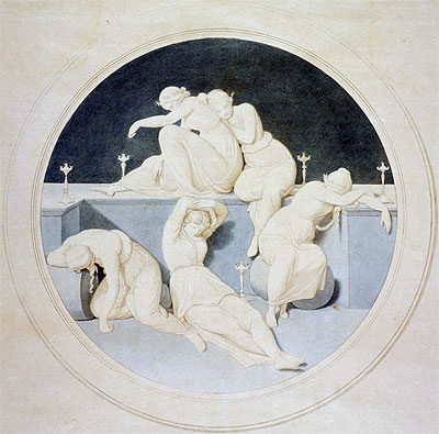 The Five Foolish Virgins Sleeping, c.1860 | Overbeck | Gemälde Reproduktion