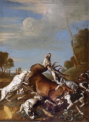 Deer Persecution, 1710 | Johann Georg Hamilton | Painting Reproduction