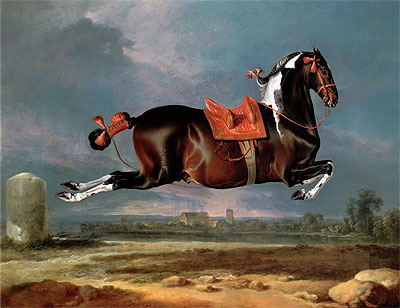 The Piebald Horse 'Cehero' Rearing, 1721 | Johann Georg Hamilton | Painting Reproduction