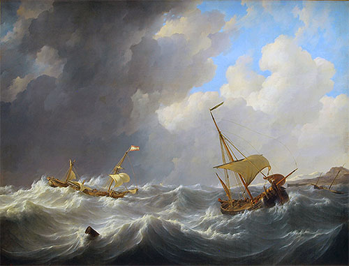 Storm on the Sea, c.1825 | Johannes Schotel | Painting Reproduction