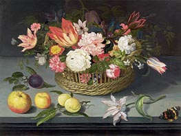 Basket of Flowers, undated by Johannes Bosschaert | Painting Reproduction