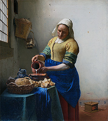 The Milkmaid (The Kitchen Maid), c.1658/60 | Vermeer | Painting Reproduction