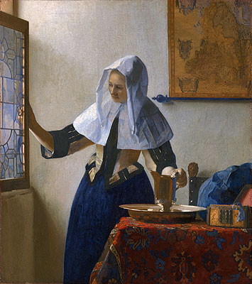 Young Woman with a Water Pitcher, c.1664/65 | Vermeer | Painting Reproduction
