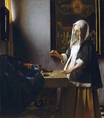 Woman Holding a Balance | Vermeer | Painting Reproduction