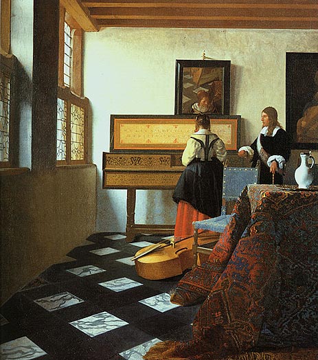 The Music Lesson, c.1662/65 by Vermeer | Painting Reproduction