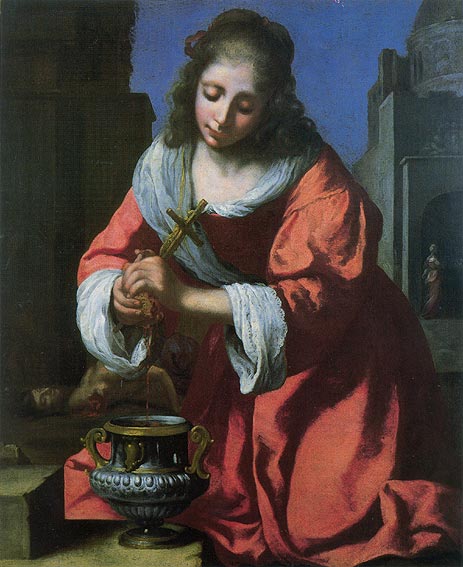 Saint Praxedis, 1655 by Vermeer | Painting Reproduction