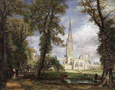 Kathedrale von Salisbury aus dem Garten des Bischofs, 1826 | Constable | Gemälde Reproduktion