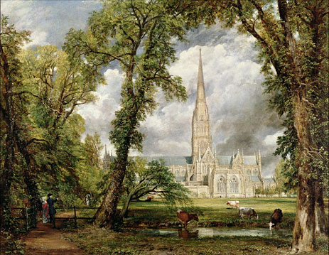 View of Salisbury Cathedral from the Bishop's Grounds, c.1822 | Constable | Painting Reproduction