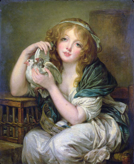 Girl with the Doves (after Greuze), undated | Constable | Gemälde Reproduktion