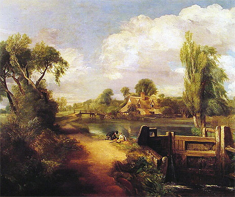 Landscape with Boys Fishing, 1813 | Constable | Gemälde Reproduktion