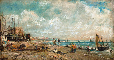 The Marine Parade and Chain Pier, Brighton (Sketch), a.1826 | Constable | Painting Reproduction