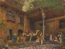 Courtyard of the Painter's House, Cairo | John Frederick Lewis | Painting Reproduction
