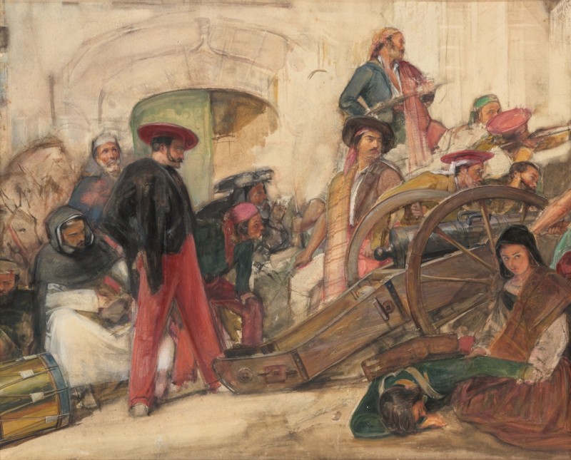 John Frederick Lewis | Spanische Schlachtenszene: Die Proklamation von Don Carlos, 1805-1876 Spanische Schlachtenszene: Die Proklamation von Don Carlos, 1805-1876 | John Frederick Lewis