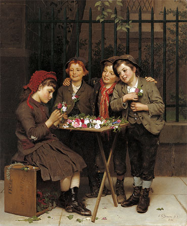 Tough Customers, 1881 | John George Brown | Painting Reproduction