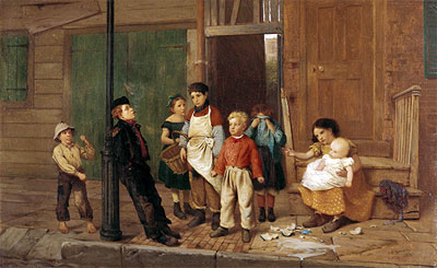 The Bully of the Neighbourhood, 1866 | John George Brown | Gemälde Reproduktion