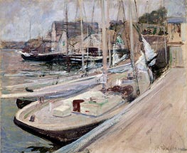Fishing Boats at Gloucester, 1901 by John Henry Twachtman | Painting Reproduction