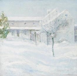 Altes Holley-Haus, Cos Cob, 1901 von John Henry Twachtman | Gemälde-Reproduktion