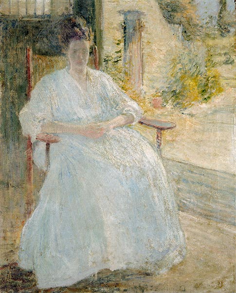 Figure in Sunlight (Artist’s Wife), c.1890/00 | John Henry Twachtman | Painting Reproduction