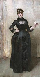 Lady with the Rose (Charlotte Louise Burckhardt), 1882 by Sargent | Painting Reproduction