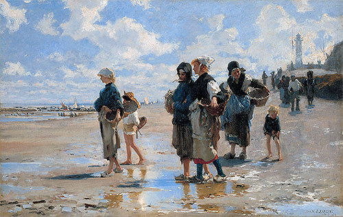 The Oyster Gatherers of Cancale, 1878 by Sargent | Painting Reproduction