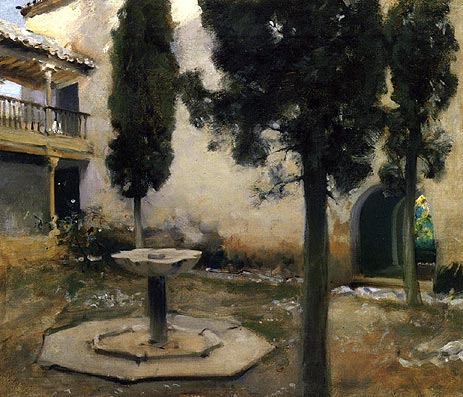 Alhambra, Patio de la Reja, 1879 by Sargent | Painting Reproduction