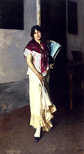 Italian Girl with Fan, 1882 | Sargent | Painting Reproduction