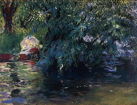 A Backwater, Calcot Mill near Reading, 1888 | Sargent | Gemälde Reproduktion