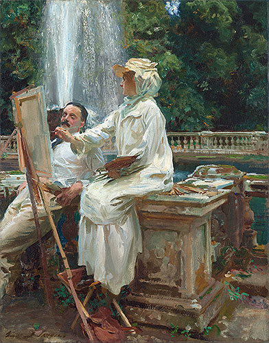 The Fountain, Villa Torlonia, Frascati, Italy, 1907 by Sargent | Painting Reproduction