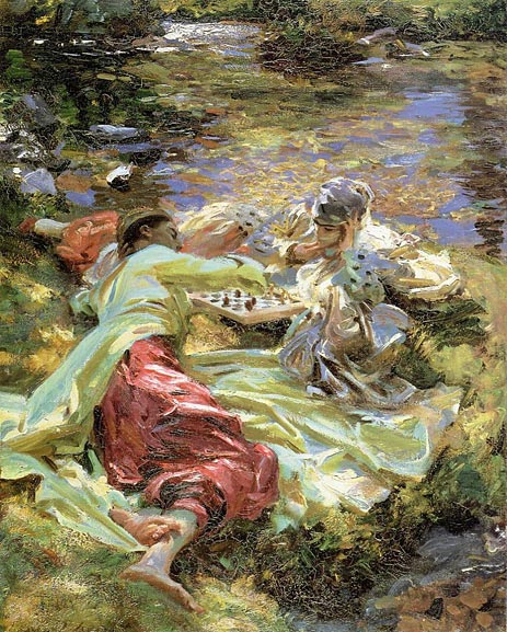 The Chess Game, c.1907 by Sargent | Painting Reproduction