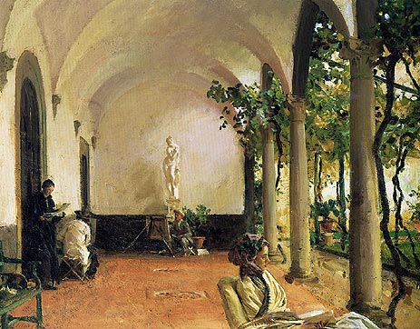 Villa Torre Galli: The Loggia, 1910 by Sargent | Painting Reproduction