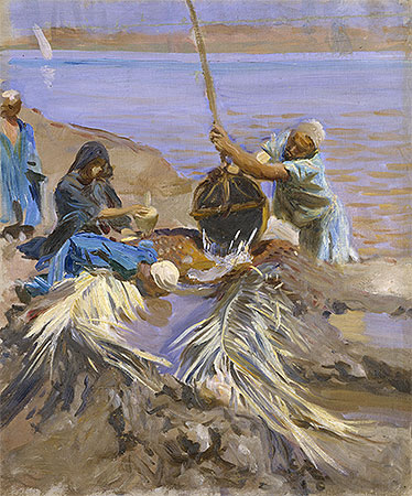 Ägypter holen Wasser aus dem Nil | Sargent | Gemälde Reproduktion