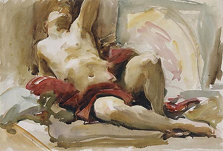 Man with Red Drapery, a.1900 | Sargent | Painting Reproduction