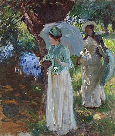 Zwei Mädchen mit Sonnenschirmen | Sargent | Gemälde Reproduktion
