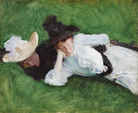 Zwei Mädchen auf einer Wiese | Sargent | Gemälde Reproduktion