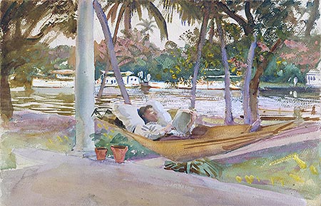 Figure in Hammock, Florida, 1917 | Sargent | Gemälde Reproduktion