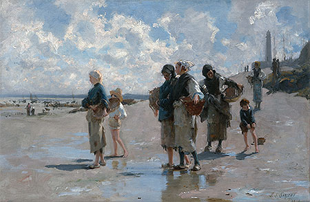 Fishing for Oysters at Cancale, 1878 | Sargent | Gemälde Reproduktion