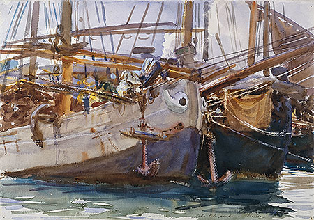 Boote, Venedig, c.1908 von Sargent | Gemälde-Reproduktion