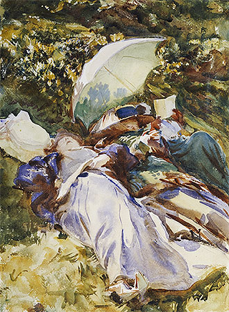 The Green Parasol, c.1910 | Sargent | Gemälde Reproduktion
