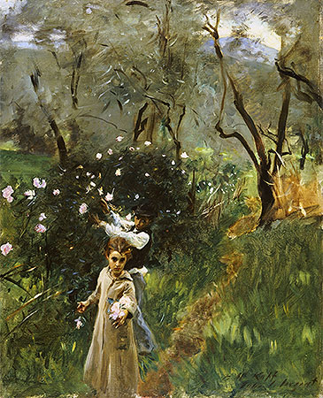 Blumensammeln in der Dämmerung | Sargent | Gemälde Reproduktion