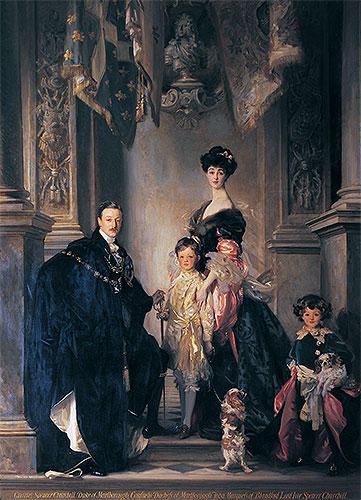 Der 9. Herzog und die Herzogin von Marlborough und ihre zwei Söhne | Sargent | Gemälde Reproduktion