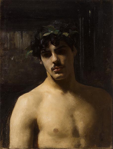 Mann mit Lorbeeren, c.1874/80 | Sargent | Gemälde Reproduktion