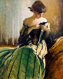 Studieren Sie in Schwarz und Grün, 1906 von John White Alexander | Gemälde-Reproduktion