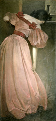 Porträtstudie in Rosa (Das rosafarbene Kleid), 1896 | John White Alexander | Gemälde Reproduktion