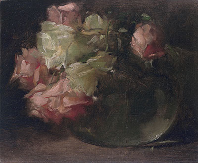 White and Pink Roses, c.1886 | John White Alexander | Painting Reproduction