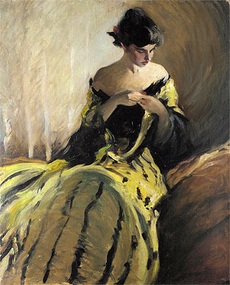 Study in Black and Green | John White Alexander | Painting Reproduction